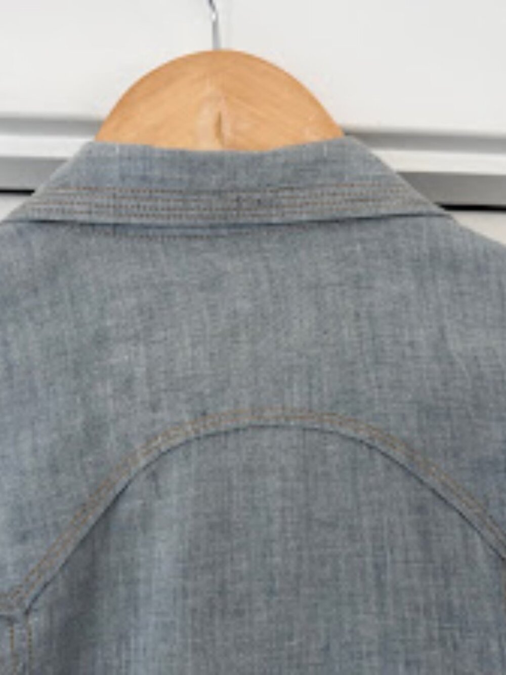 Levi's Snap-button 3/4 Sleeve Denim/Linen Shirt - Picture 6 of 7
